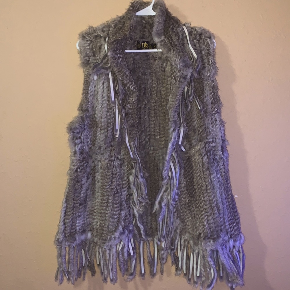 Mk Metric Knits Fur Collection Vest